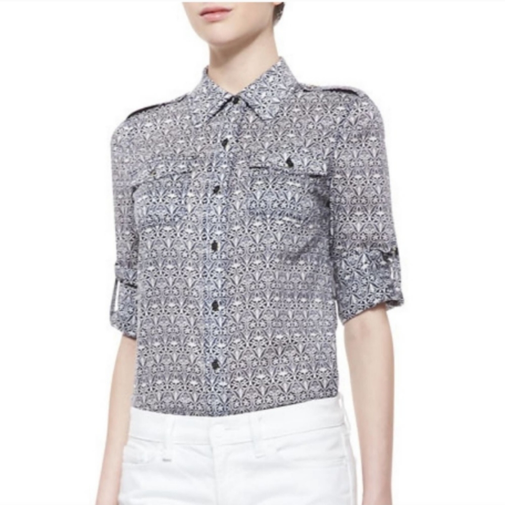 Tory Burch Brigitte print button down